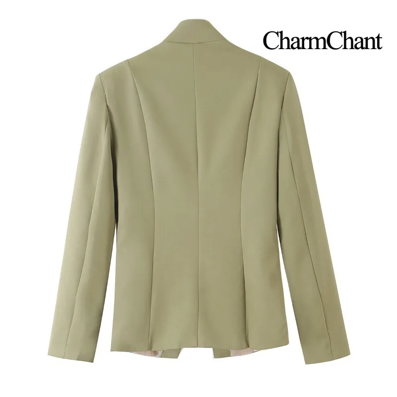 CHARMCHANT Blazer Femme à Col Montant, Coupe Ajustée, Motif Géométrique et Passepoil Contrastant, Idéal pour le Bureau, les Soirées et l'Automne 2026