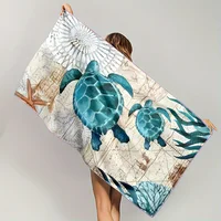 Beach Towel With Turtle And Starfish Pattern Sun Protection And Windproof Suitable For Beach Pool Camping Travel Beach Blanket 1