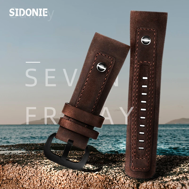 Cinturino In Vera Pelle Per Orologio Da Uomo Sevenfriday Cinturino P1 P2 S2 M2 Q2 03 01 02 Accessori In Pelle Bovina Marrone Cinturino Da 28Mm