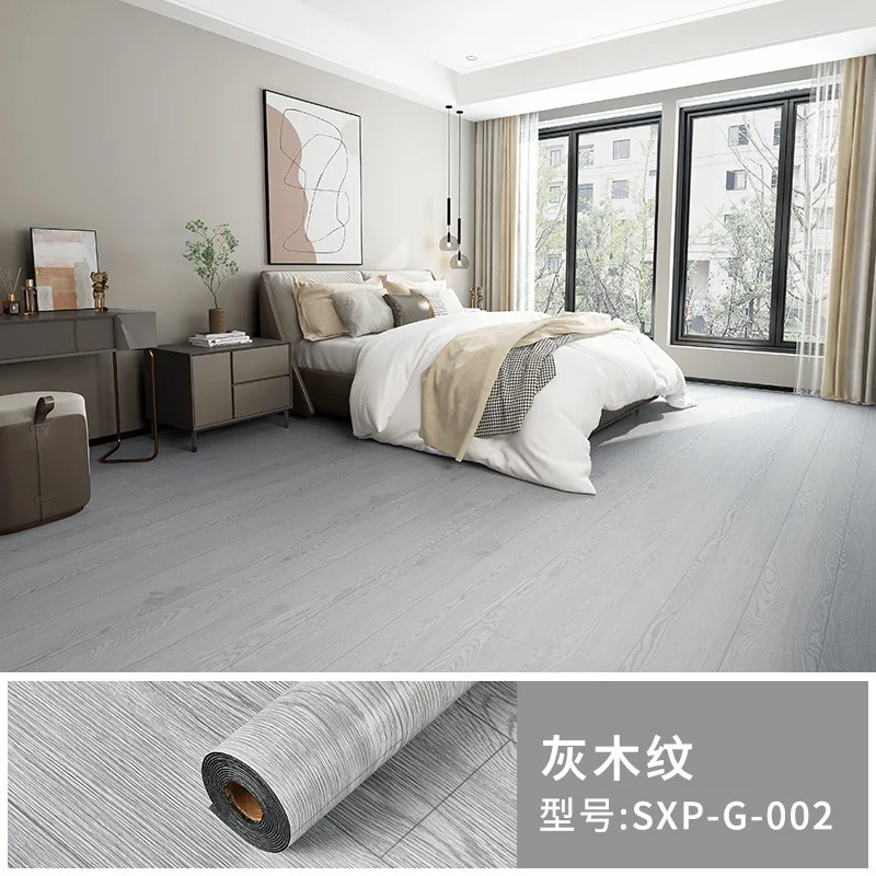 Self-adhesive Renovate Floor Sticker Wall StickerThicken Wood Grain PVC Wallpaper 3D Waterproof Home Decoration Wear-resistant