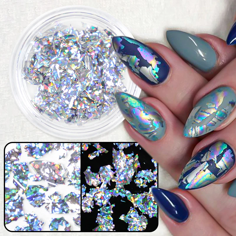 Gold Silver Irregular Aluminum Foil Paper Nail Art Sticker Nail Foil 3d  Glitter Diy Manicure Uv Gel Polish Nail Decoration Tools - Stickers &  Decals - AliExpress