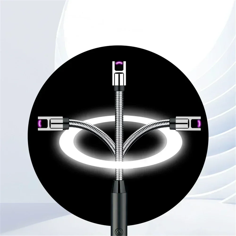 360&deg; Outdoor Kitchen Lighter USB Rechargeable Portable Electronic Lighters Metal Windproof Safety Candles Gas Stoves Gift gas stove igniter cigar lighter electric arc lighter flame torch lighter