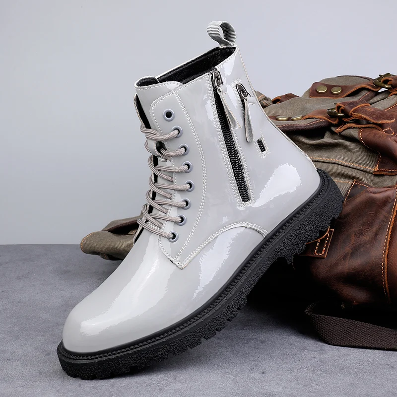 

Winter New Handmade Leather Men's Boots Natural Fur Warm Ankle Boots Working Men Footwear Waterproof Snow Boots
