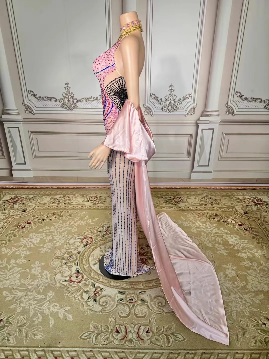 chinese dress ladies Andrea & Leo A1116 Feather Mermaid Prom Dress