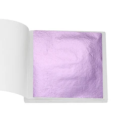 Imitation Gold Foil Leaf Sheets for DIY Gilding and Jewelry Making (Light Purple)