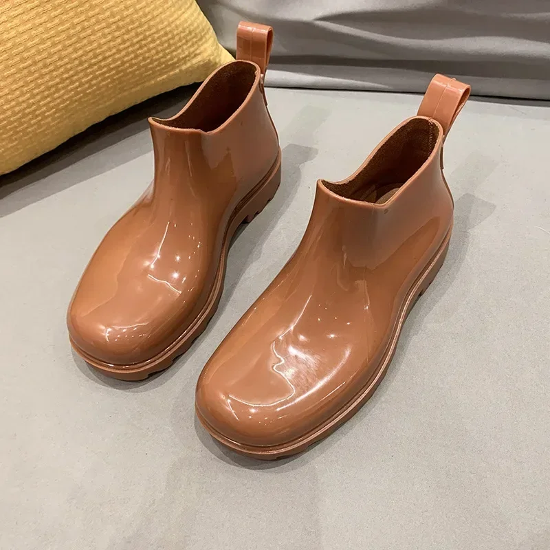 Women's Rain Shoes Autumn Ankle Boots Fashion Slip On Short Boots Female Platform Thick Bottom Women's Winter Footwear