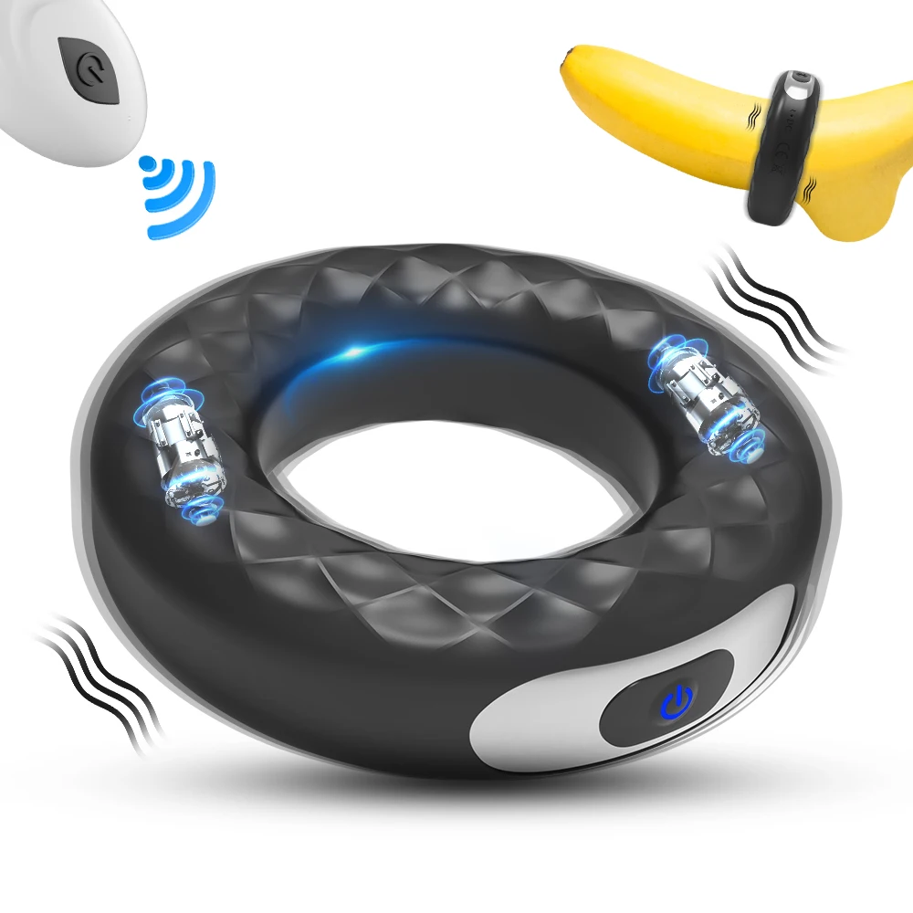 Wiederaufladbarer 10-Gang-Silikon-Vibrationsschloss, feine Ringe, männliche Zeitverzögerung, Masturbationsgerät, vibrierender Massage-Penisring für Paare 1