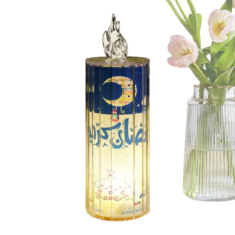 

Eid Flameless Candles LED Candles Lights Battery Operated Flameless LED Pillar Candles Night Light For Eid Al-Fitr Party Decor