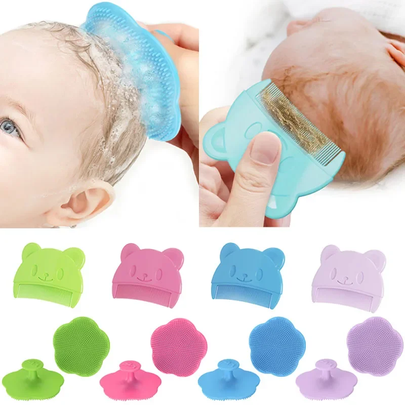 

2pcs Baby Care Accessories Fetal Head Fat Comb Infant Bathing Soft Comb Newborn Hair Cleaning Supplies Infant Comb Head Massager