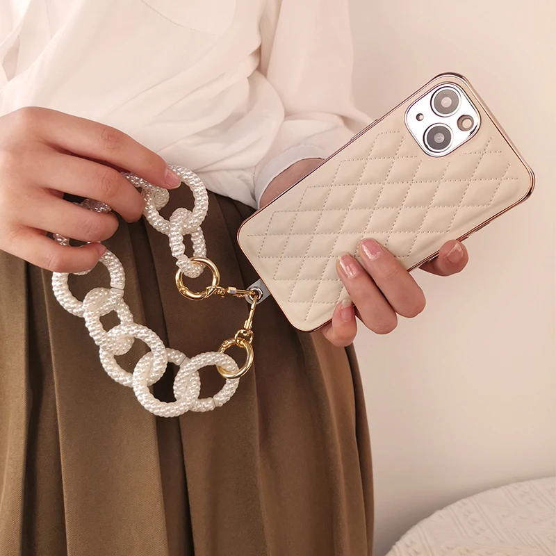 mobile phone shell universal patch anti-lost lanyard womens high-end portable chain ring handmade strap