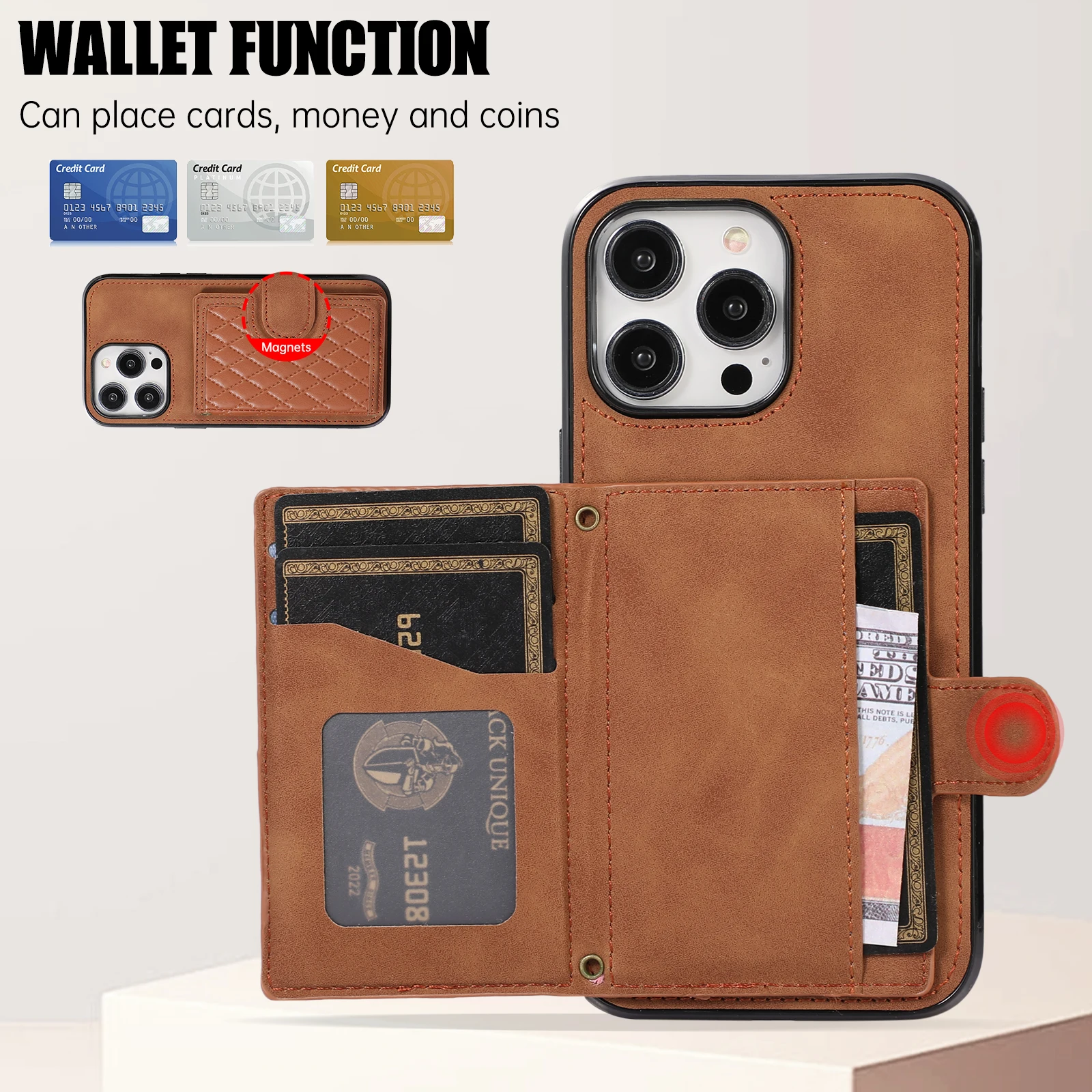 

Luxury Leather Wallet Smaill Fragrance Flip Case For Samsung Galaxy A54 A34 A24 A14 4G/5G A22 A53 A21S A72 Card Slot Phone Cover