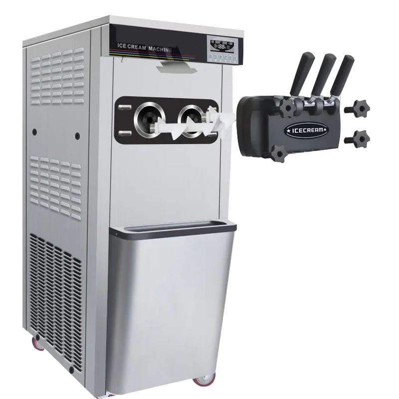 Macchina Per Gelato Elettrica Commerciale 22L/H Macchina Per Gelato Sundae 110V/220V Macchina Per Gelato Soft A Tre Colori Da Tavolo