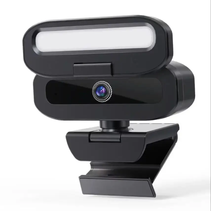 4K USB Webcam Auto Focus UHD Computer Camera Ring Fill Light for Streaming Video Conferencing Plug and Play EXHQDR
