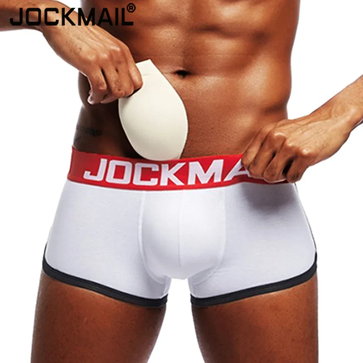 Sexy Men Cotton Padded Boxer Shorts Panties Male Underwear Solid Low Waist Butt Lifter Boxers Breathable Penis Pouch Underpants