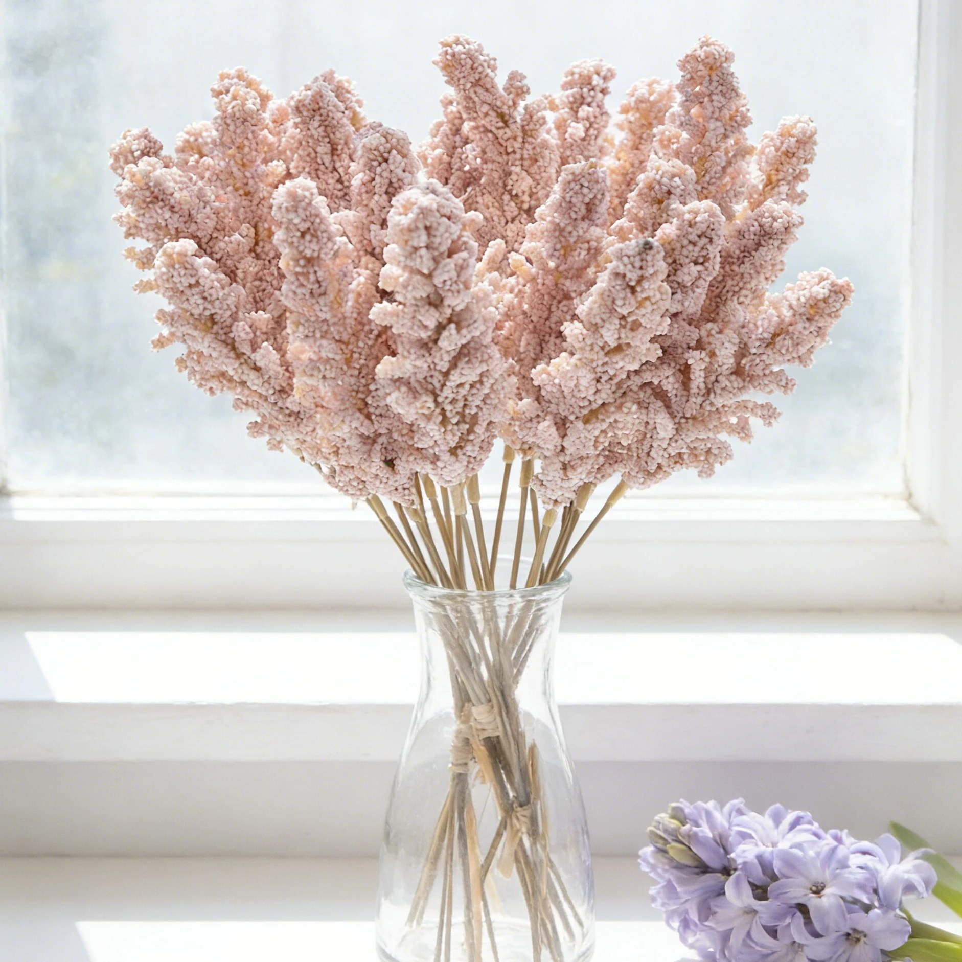 Exquisite Lavender Vase with Artificial Flowers for Home and Event Decoration