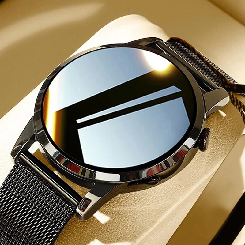 2022 New Full Circle Touch Screen Steel Band Luxury Bluetooth Call Men Smart Watch Waterproof Sport Activity Fitness Watch +Box