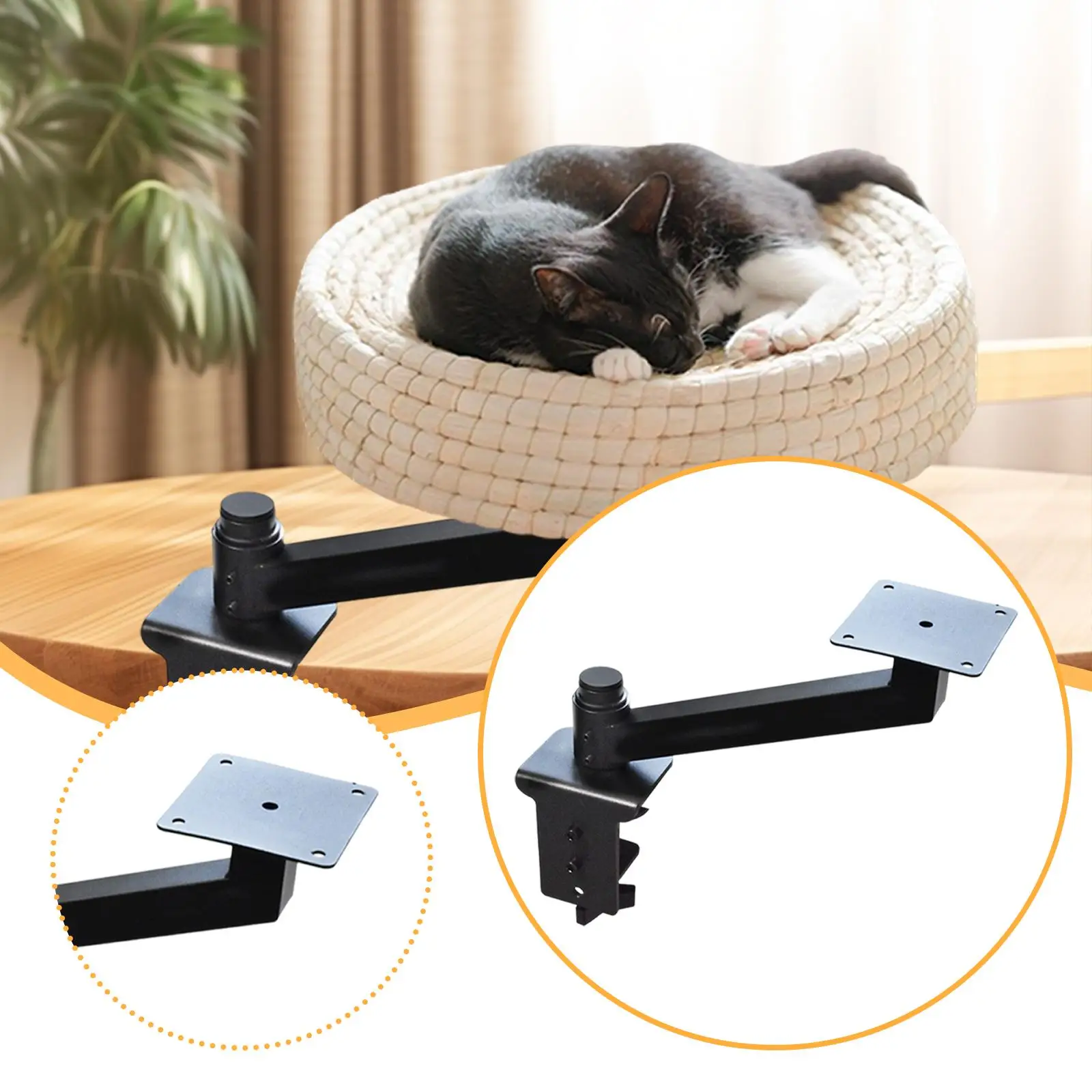 Cat Desk Bed Heavy Duty Stand Cold Rolled Steel High Performance 360° Rotating