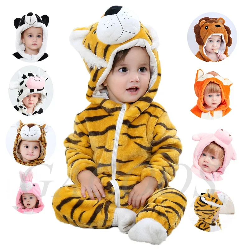 

Newborn BABI Rompers ropa bebes Winter Kigurumi Panda Girls Onesies Toddler Animal Jumpsuit Infant Clothes Pyjamas Kids Overalls