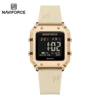 NAVIFORCE Digital Watch Time Date Week Display Silicone Strap Women's Watch Fashion Multifunctional Waterproof  Lady Wrist Watch