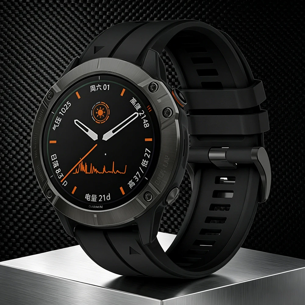 Silicone Outdoor Waterproof Watch Band with QuickFit Closure, Available in Multiple Sizes