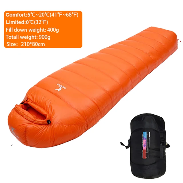 Outdoor Camping White Duck Down Sleeping Bag Ultralight Winter Autumn