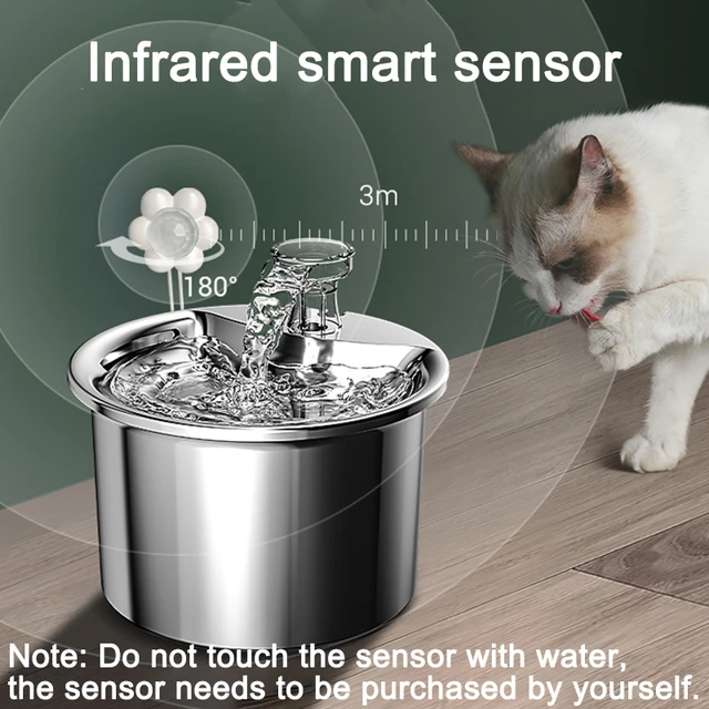 4l Fuente de agua para gatos Sensor automático Bebedero para perros Bebedor  para mascotas-Alimentadores automáticos para gatos-AliExpress