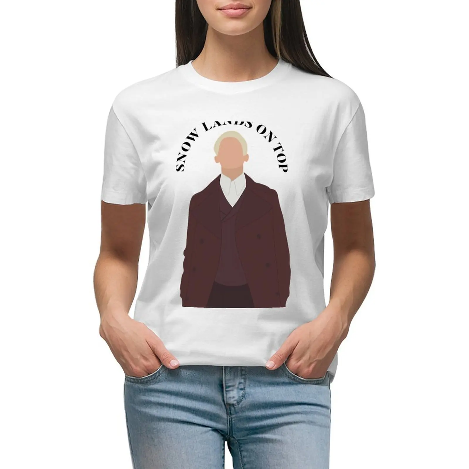 

Coriolanus Snow Snow Lands On Top Quote T-shirt funny oversized Summer Women's clothing