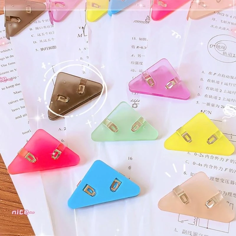 종이 조직을 위한 10Pcs 재사용 가능한 코너 클립 녹슬지 않는 플라스틱 디자인 친화적인 파일링 액세서리