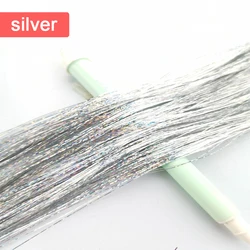 Sparkle Hair Tinsel: Heat - Resistant 36 - Inch Multicolor Glitter Fairy Hair Accessories (Silver white)