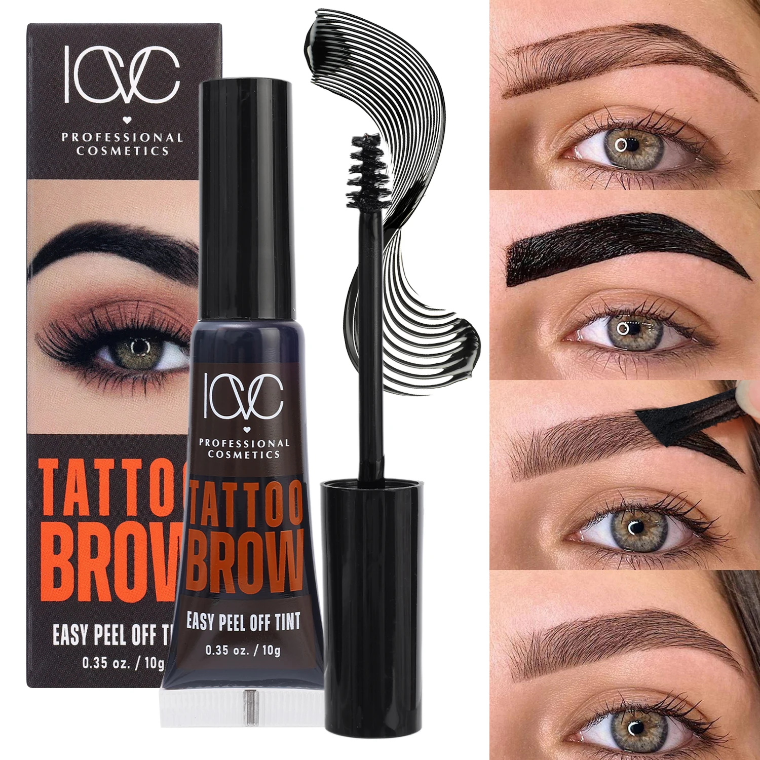 Tear Eyebrow Dye Smudge-proof Black Brown Peel-off Eyebrow Gel Tint Semi-Permanent Waterproof Matte Brow Tearing Tattoo Makeup 3