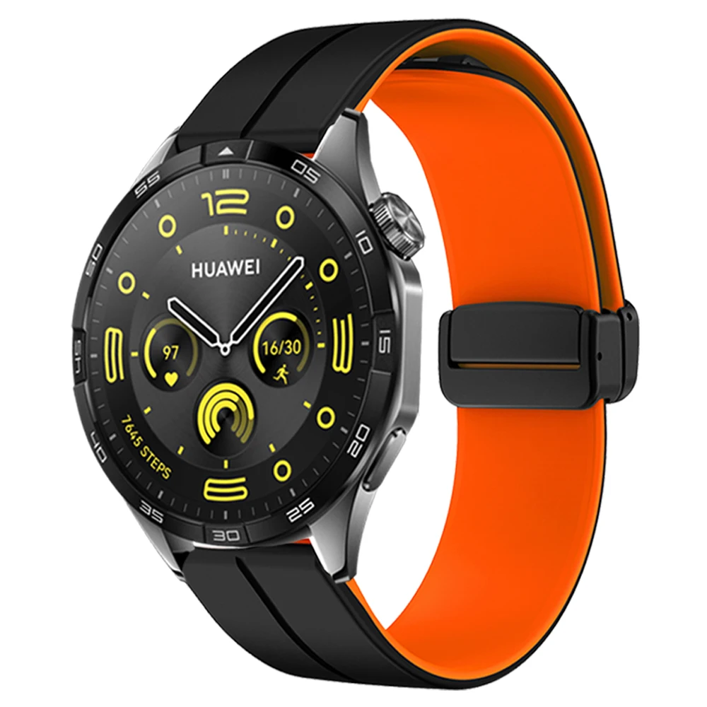 Magnetic Buckle Soft Silicone Wrist Band Bracelet, 22mm/20mm