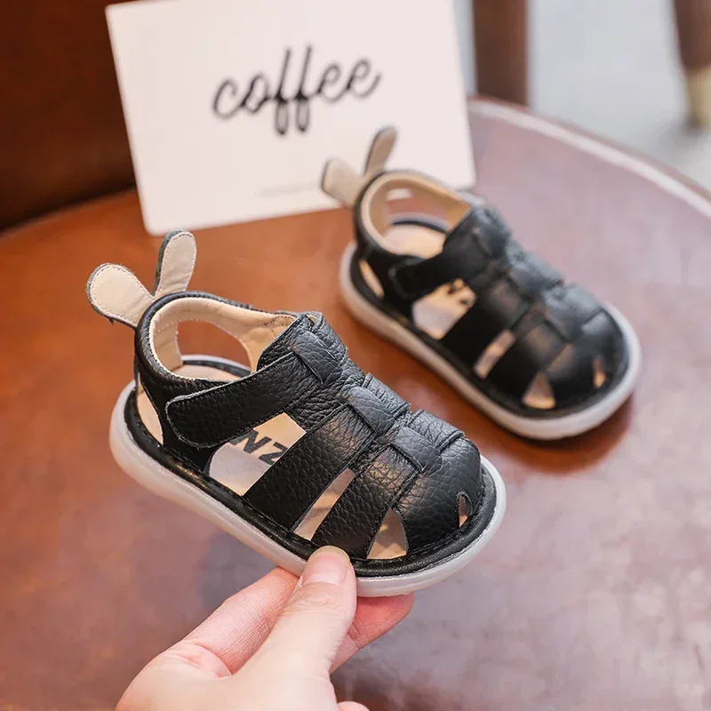 Baby Girls Boys Sandals Summer Children Genuine Leather Shoes Comfortable Infant Toddler Shoes Soft sole Kids Beach Sandals 2