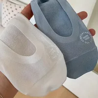 1/4/10 paires de chaussettes invisibles en maille respirante pour femmes, chaussettes décontractées en coton antidérapantes en Silicone, fines, douces et confortables, pour printemps et été 5