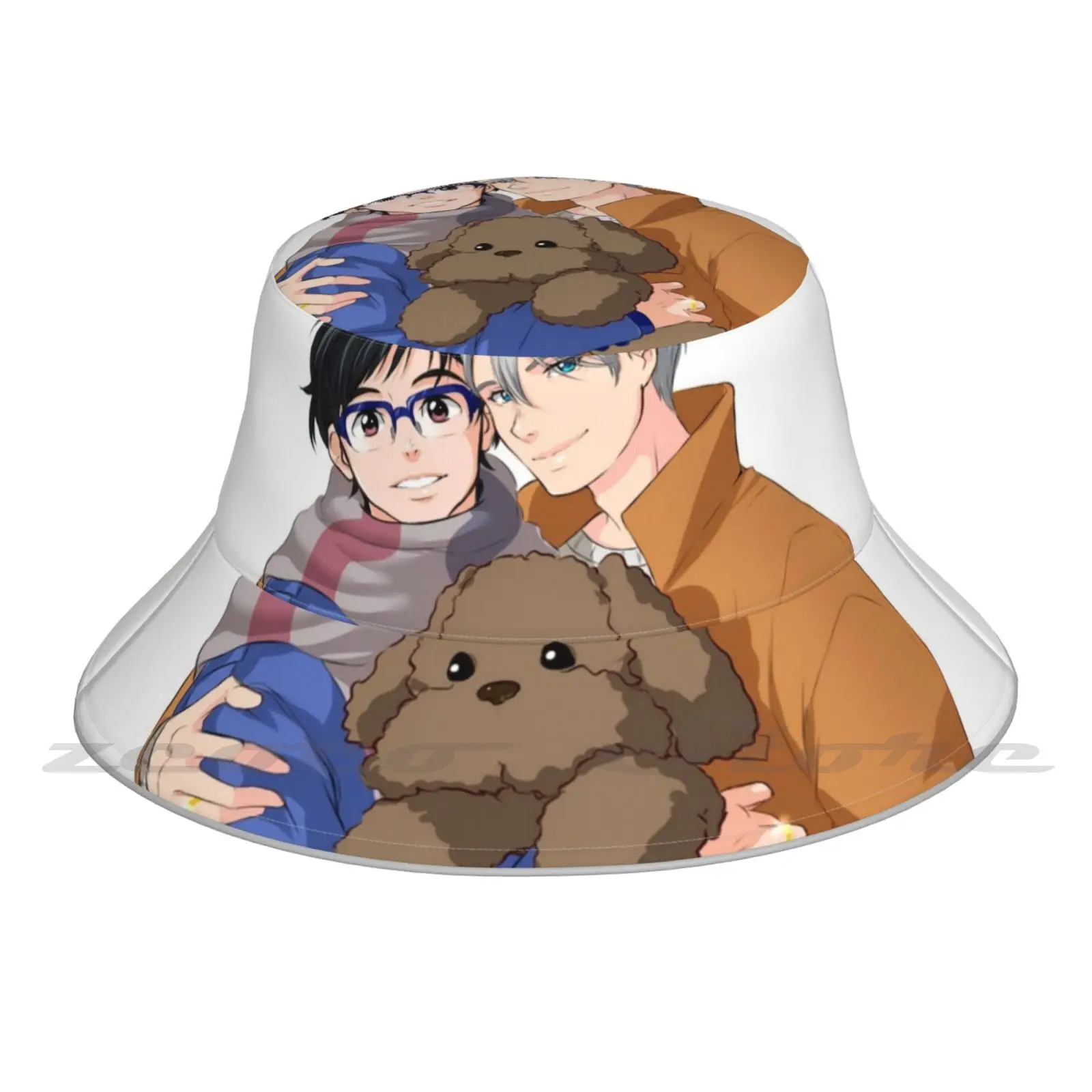 

Viktor & Makkachin Bucket Hat Outdoor Sports Breathable Present Fashion Cap On Ice Ice Skating Viktor Katsuki Viktor Nikiforov