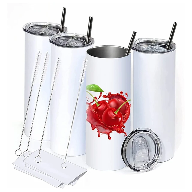 4 Pack 20 oz Sublimation Tapered Travel Tumbler