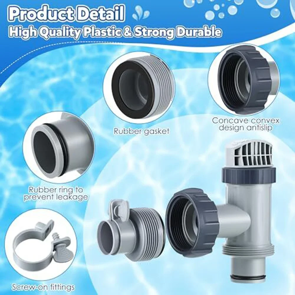 1SET Pool Plunger Valve plastic Type B Hose Adapter Replacement Ground swimming pool sand filter pump outdoor pool accessories