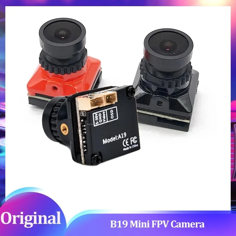 Mini caméra FPV B19 19x19mm 1500TVL CMOS 1/3'' 2.1mm WDR faible luminosité OSD 5-36V