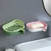 Plastic Double Layer Soap Holder Punch-Free Wall-mounted Drain Soap Dish Holder Removable Self Adhesive Soap Box Kitchen 4
