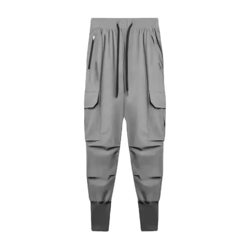 Men's Fitness Running Trousers High Elasticity Quick Dry Cuffed Workwear Long Pants Sports Active Wear Casual Comfortable