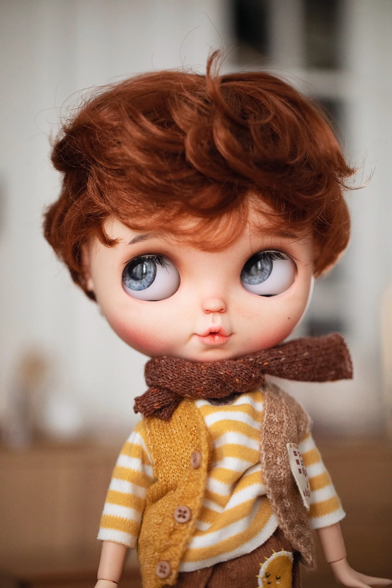 

Blythes Doll wig is suitable for 1/6 size fashion new angel curls short hair for male imitation mohair wig light pink brown etc
