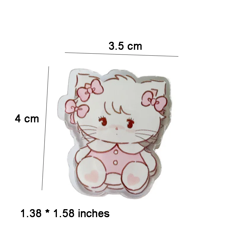 Paper Clips 6 pieces Cute Cartoon Kitten Clip Acrylic Transparent Memo Paper Clip Journal Scrapbook Decorative Supplies School Stationery
