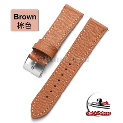 Vintage Handmade Cowhide Leather Watch Strap - Soft Unisex Wristband Bracelet - 18mm (Brown)