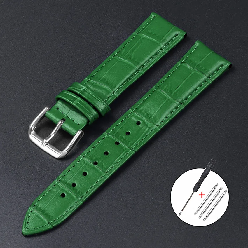 Elegant Genuine Leather Watch Strap: Soft Business Wristband with Pin Buckle