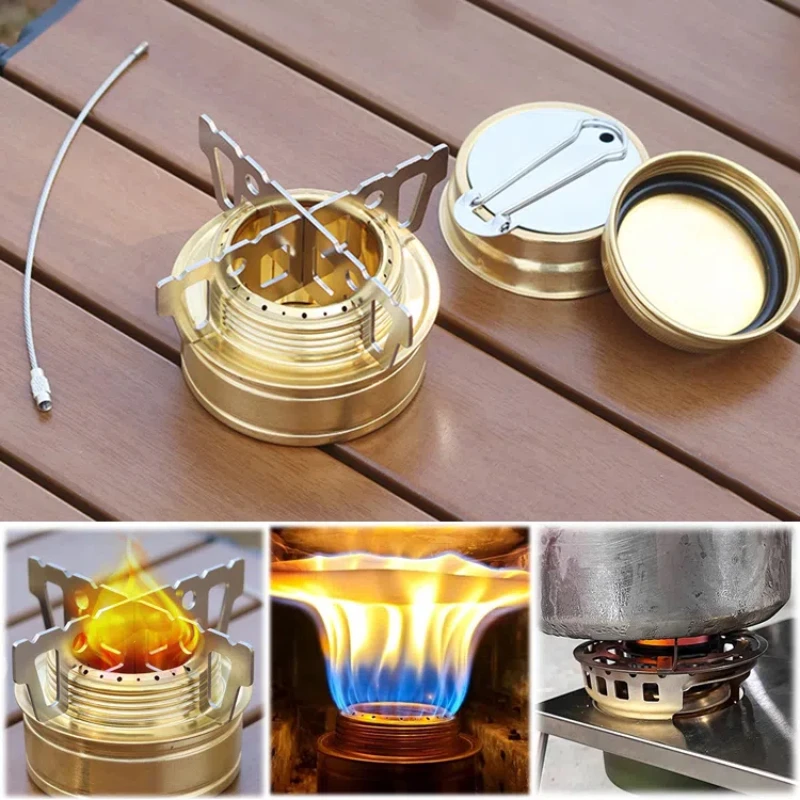 Outdoor Camping Mini Alloy Alcohol Stove Portable Stove Windshield Camping Hiking Cooking Burner