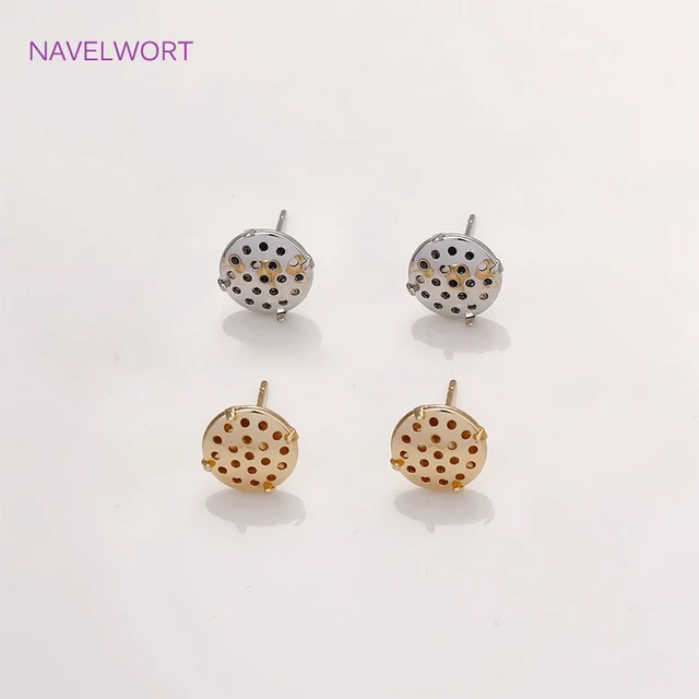 S925 sterling silver needle Stud Earrings Parts For Women Brass