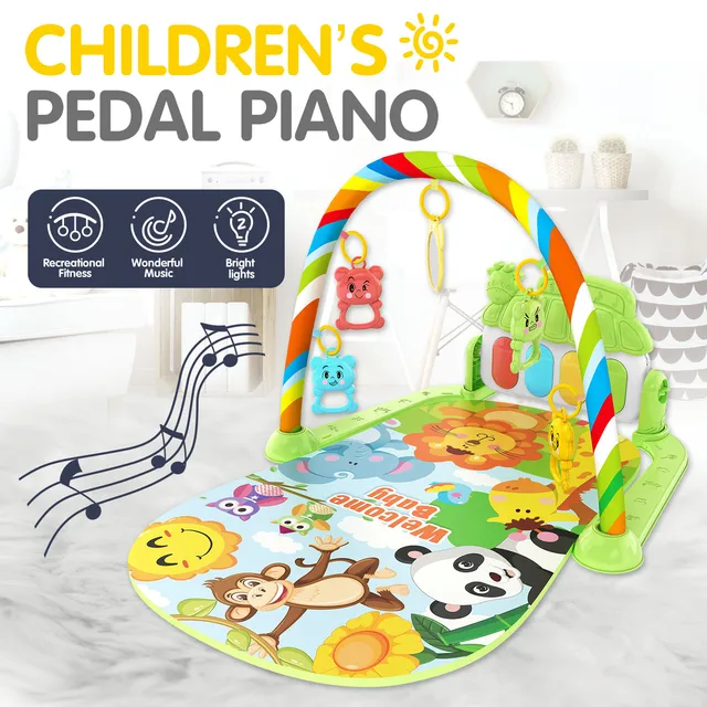 Children's pedal piano education early education music fitness baby music fitness equipment toy light crawling mat 1