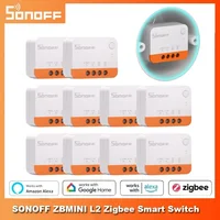 SONOFF ZBMINI L2 Zigbee Zbminil2 Zigbee Smart Switch Mini L2 No Neutral Wire Required 1-Gang Two-Way Control Alexa Google Home