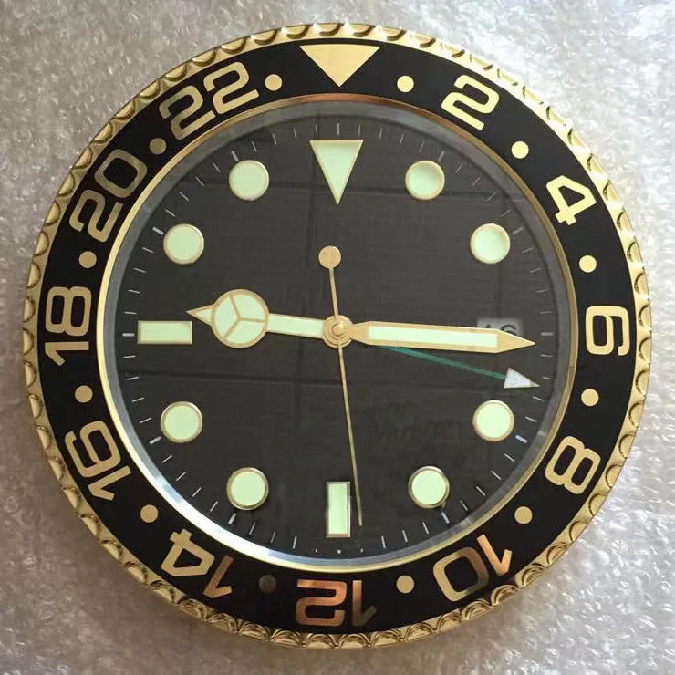 Rol Wall Clock with Date Large Modern Design Metal Watch Shape Silent Calender Quartz Needle