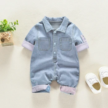 IENENS Vestiti per neonati Tute Pagliaccetti in cotone per bambini Maniche corte Un pezzo 0-18 mesi Abiti morbidi Set di abbigliamento per bambini