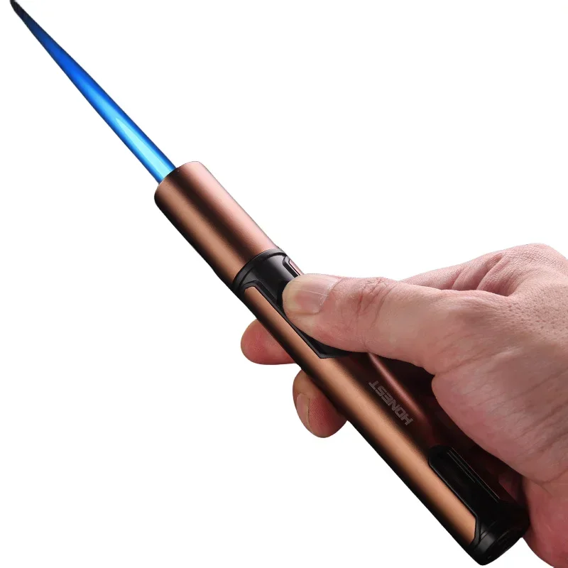 Metal Windproof Refillable Pen Torch Lighter Jet Flame Butane Kitchen BBQ Camping